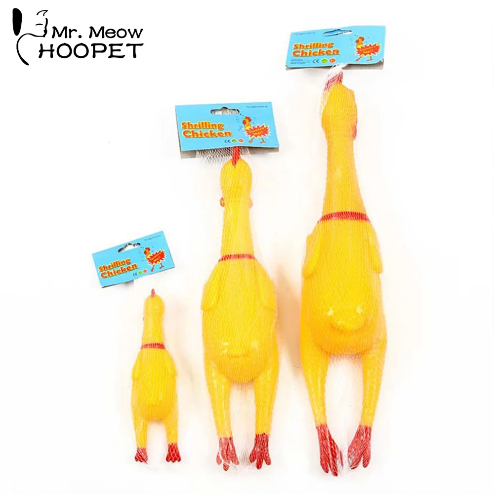 Hoopet Pet Dog Toy Screaming Shrilling Yellow Rubber Chicken Pet Dog