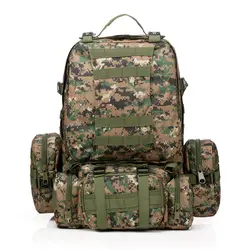 Военный Открытый 50L рюкзак Кемпинг Пешие прогулки Трекинговые сумки (джунгли цифры)