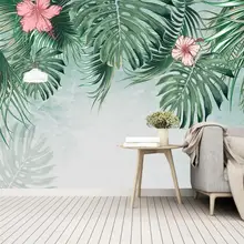 Юго-Восточная Азия тропические листья цветок обои фото фрески обои спальня домашний Декор стены цветочные 3d настенные фрески обои