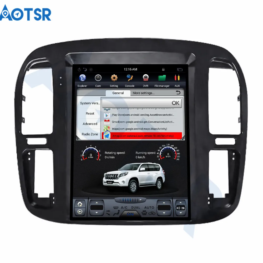 DVD плеер в стиле Tesla 12 1 дюйма Android 7 IPS экран GPS навигация автомобильный для TOYOTA LAND