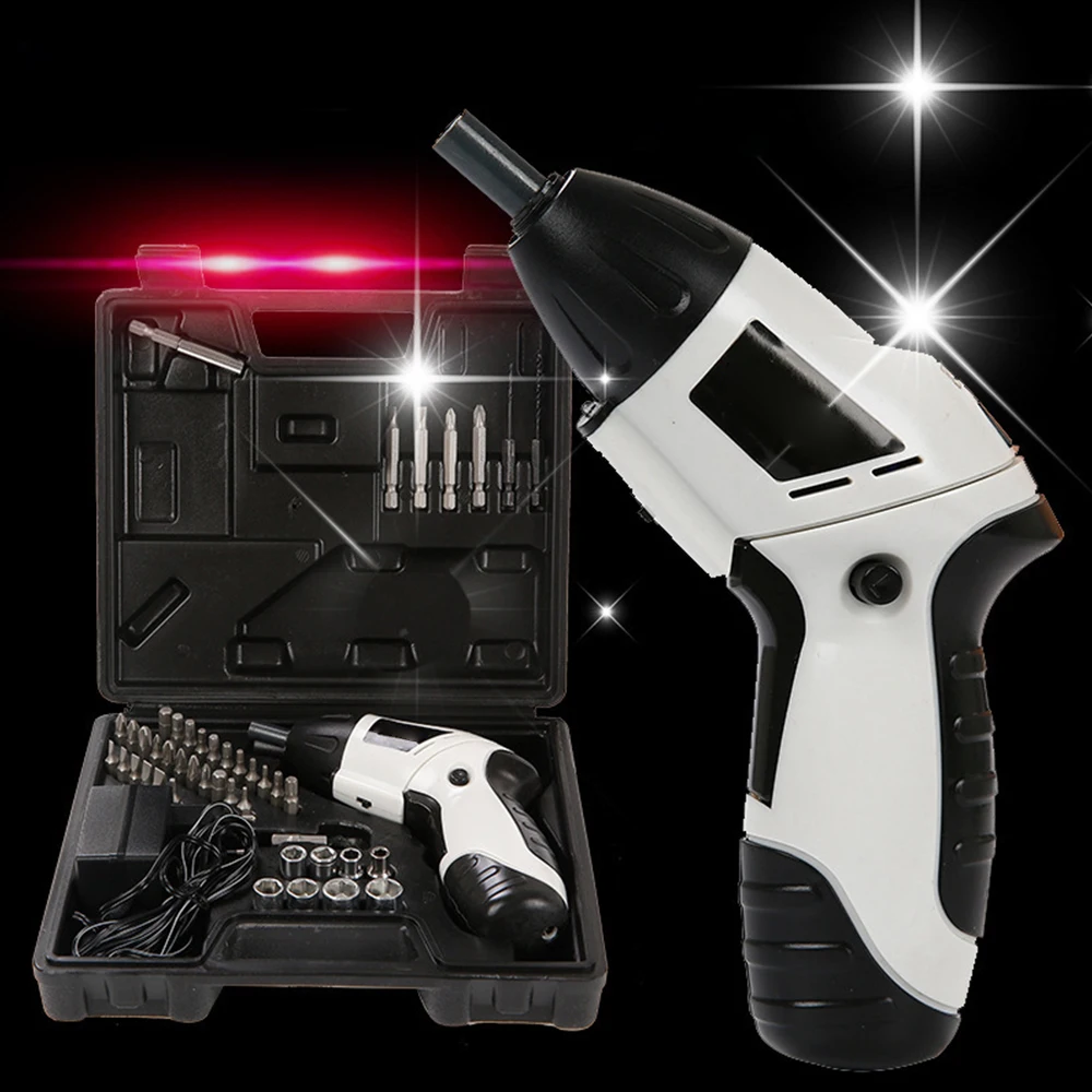 

EU Plug Dual Voltage 3.6V 4.8V Electric Screwdriver Electric Drill 45PCS Household Portable Electric Maintenance Tools