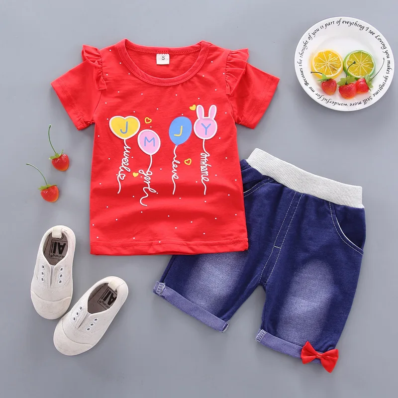 

0-2 Years Summer Baby Girl Clothes For Newborn Girls T-shirt Tops + Pants 2Pcs Baby's Sets 2019 Fashion Toddler Infant Clothing