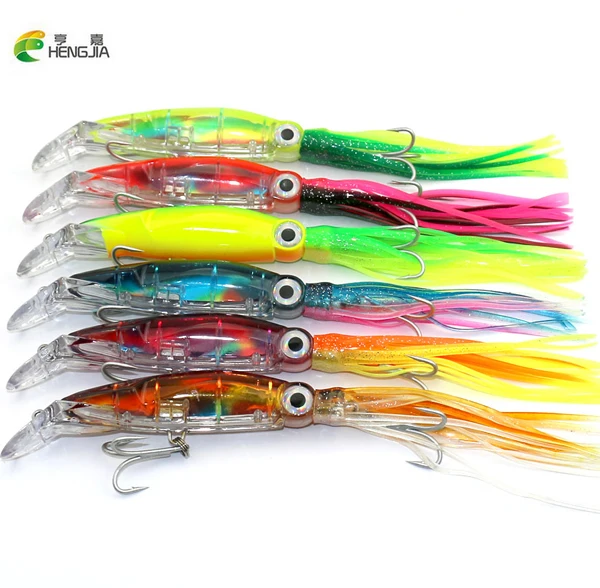 

HENGJIA 1pcs 14cm 40g Sleeve-Fish Squid Skirts Trolling Artificial Bait Hardbody Fishing Lure Tackle Tuna Marlin Kingfish Leurre