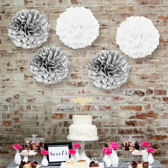 5pcs (Metalic silver,White) 8\