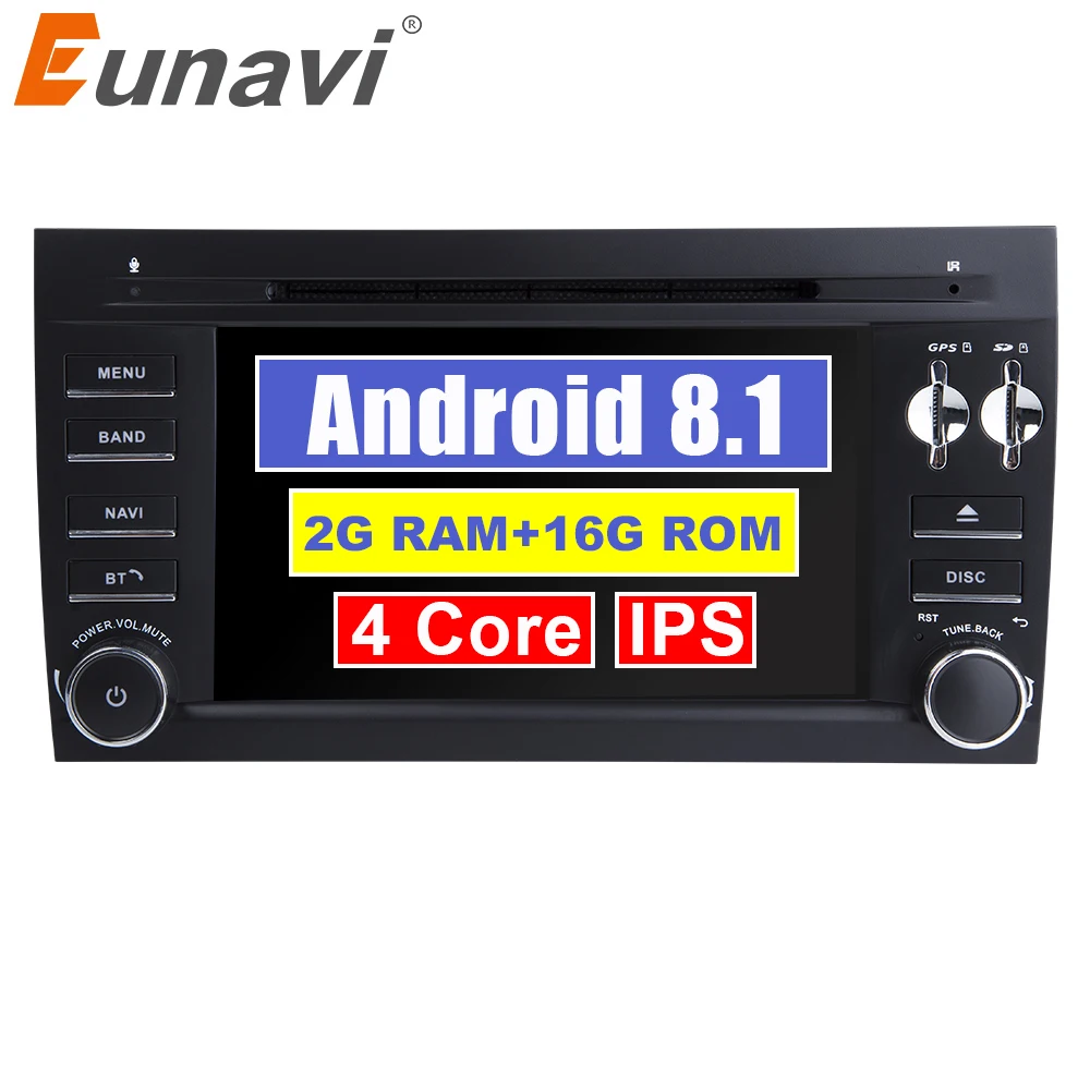 

Eunavi 2Din Pure 7'' Android 8.1 Car multimedia DVD player GPS for Porsche Cayenne 2003 2004 2005 2006 2007 2008 2009 2010 Radio