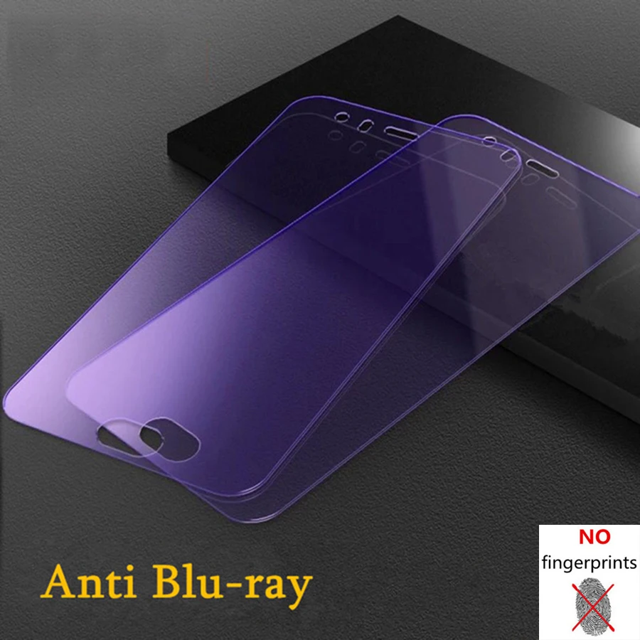 

Matte Frosted Anti UV Purple Blue Light HD Glass Screen Protector For Huawei Honor 8X Max Note 10 V10 9 Lite 7A 7X 7S 7C Play 6X