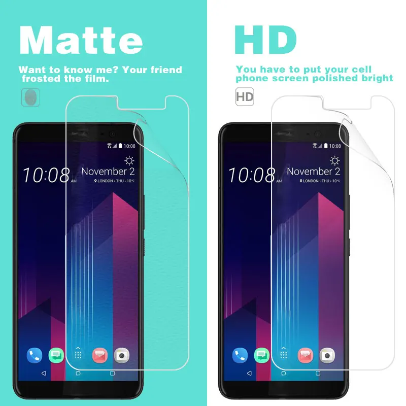

LCD HD Clear Glossy Protection Film For HTC U11 life U11 Plus U11+ U11 Front Anti-Fingerprint Matte Screen Protector Film