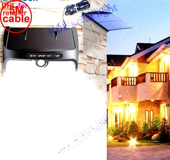 

48 LEDs Solar powered indoor Light PIR motion sensor waterproof for outdoor patio camps yard door lantern landscape street