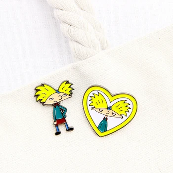 

Hey Arnold Pins Cartoon TV Show Arnold Brooches Pins Enamel Pin Button T-shirt Dress Hat Bag Arnold Badge Jewelry Gift