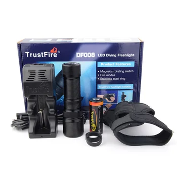 

TrustFire DF-008 CREE XM-L2 U3 700 Lumens 50m Diving Depth LED Diving Flashlight +1x26650+1xCharger+1xHolster