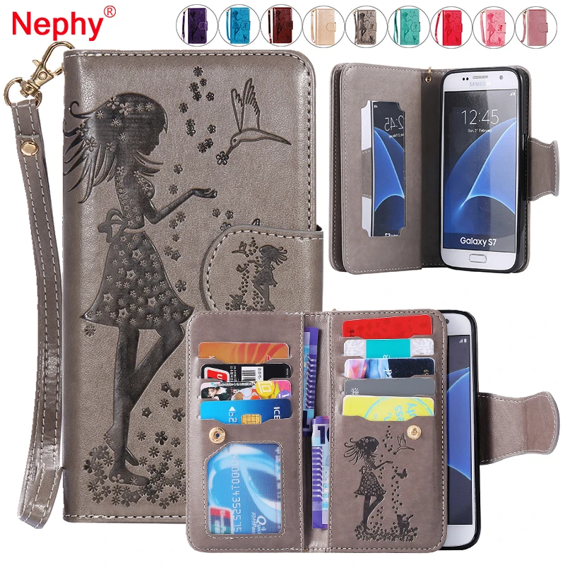

Nephy Wallet Phone Case For Samsung Galaxy S3 S4 S5 S6 S7 Edge S8 Plus A3 A5 J3 J5 J7 2016 2017 Cover Flip Leather Capa Coque