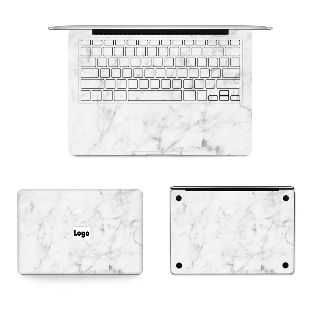 YCSTICKER 4 in 1 Set Laptop Full Sticker Marble Skin Vinyl Decal for