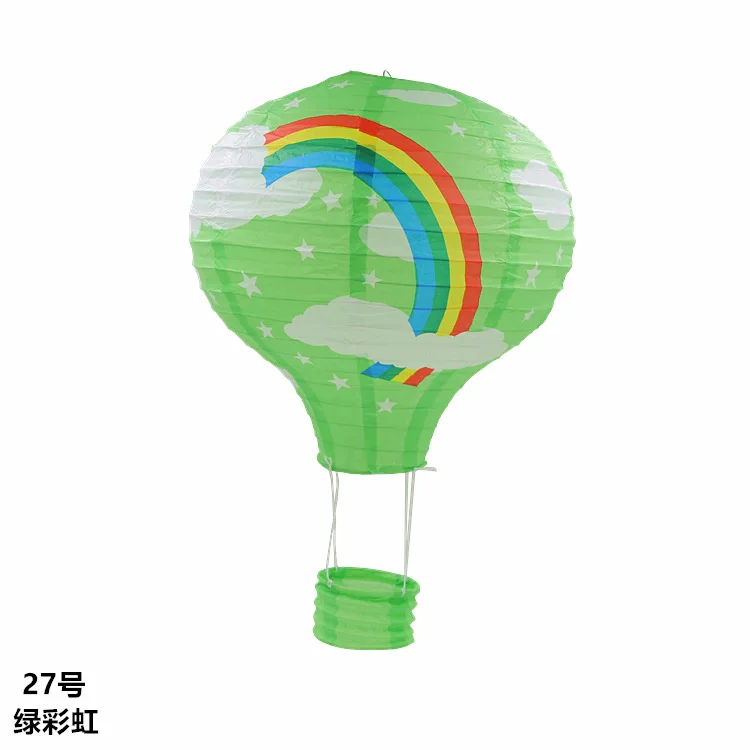 25 см 30 см 35 см 40 см Радужный воздушный шар бумажный фонарь Рождество Хэллоуин Дети День рождения Свадебные украшения вечерние поставки - Цвет: Green Rainbow