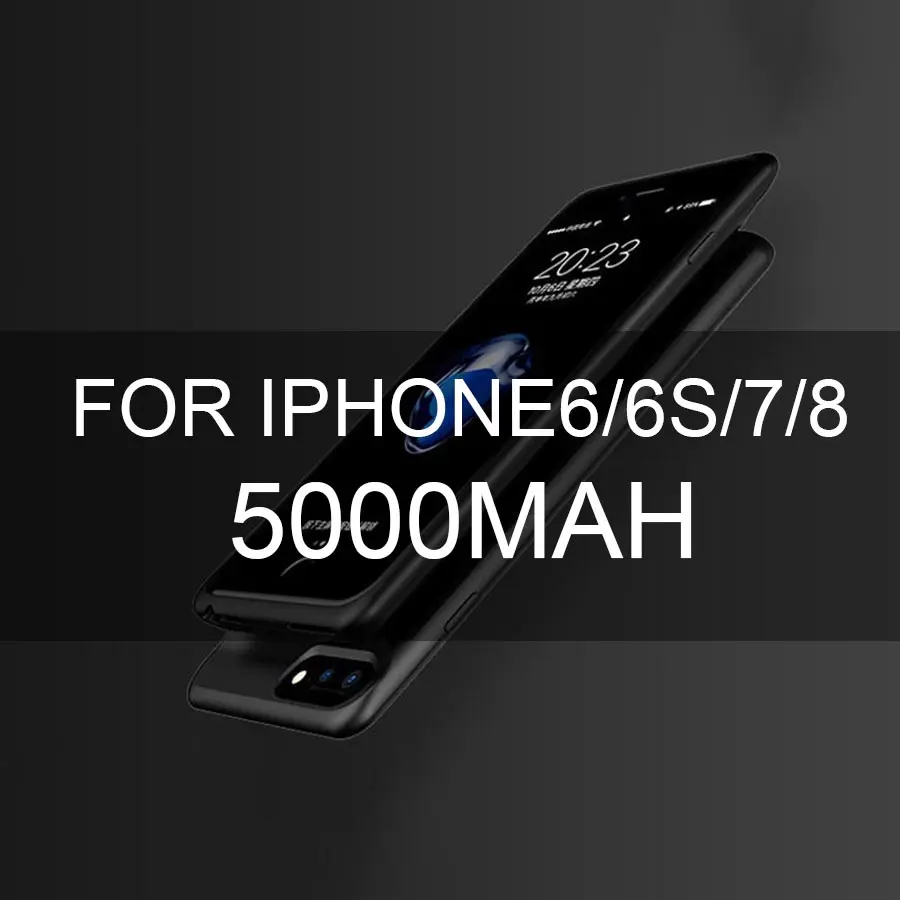 Зарядное устройство чехол для iPhone 6 7 8 6s Plus Чехлы для аккумуляторов Чехлы для портативного зарядного устройства для iPho - Цвет: For I6 6s 7 8 5000