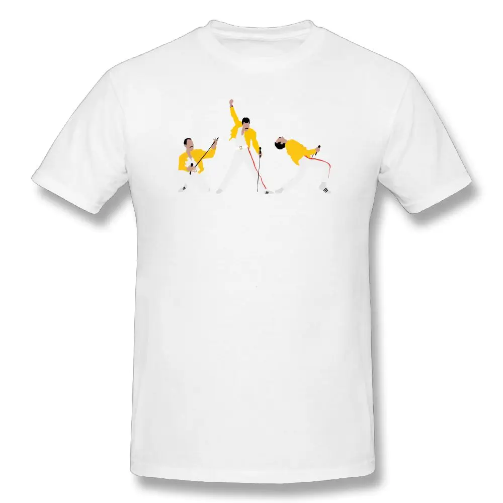 Фредди футболка с Фредди Меркьюри Фредди x 3 принт Повседневная футболка Мужская безразмерная музыкальная футболка короткий рукав забавные хлопковые футболки - Цвет: white