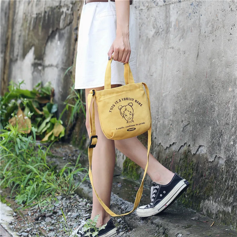 Menghuo 2018 New Canvas Casual Korean Shoulder Tote Bag Mini Single Messenger Crossbody Bags Women Bucket Female Bag Cute girlsG11A7263