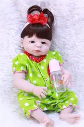 Милые девушки кукла реборн младенцев 22 "55 см всего тела силиконовые куклы Reborn для детей подарок на день рождения Bebe реальные живые