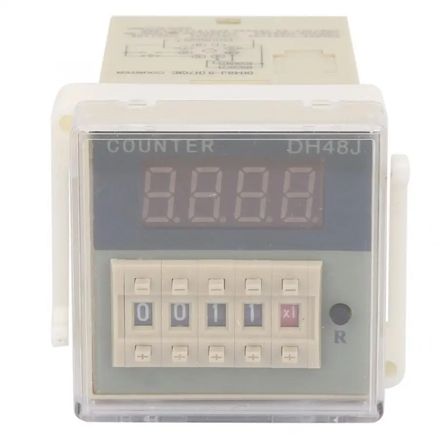 Цифровой счетчик реле DH48J-8 ЖК-цифровой электронный счетчик 8 контактов реле времени задержки 0-999900 - Цвет: 12VAC DC