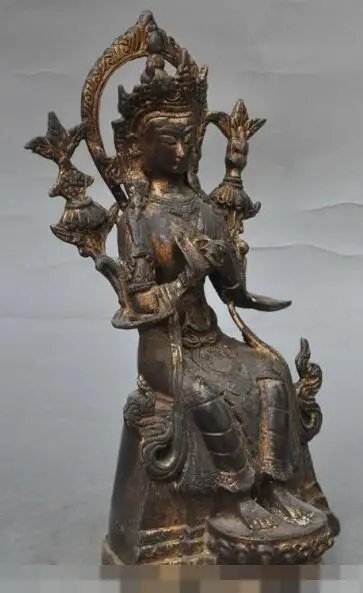 

S02642 tibet Buddhism Bronze Meditation Tara kwan-yin Bodhisattva Goddess buddha statue (B0328)