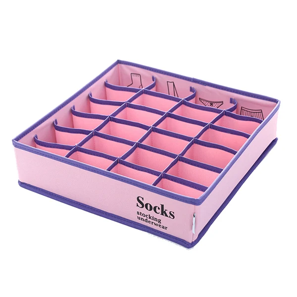 24 сетки нижнее белье бюстгальтер органайзер ящик для хранения ящик шкаф Органайзер шкаф коробки контейнер для нижнего белья шарф Носки Органайзер - Цвет: pink