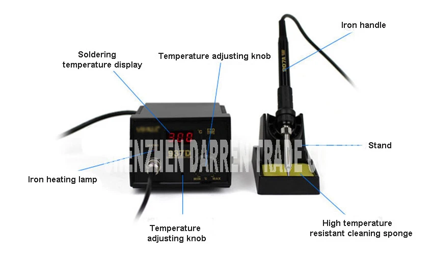 220 В 45 Вт 937D Температура постоянной Антистатическая паяльная станция паяльник Максимальная толщина 3*3 мм
