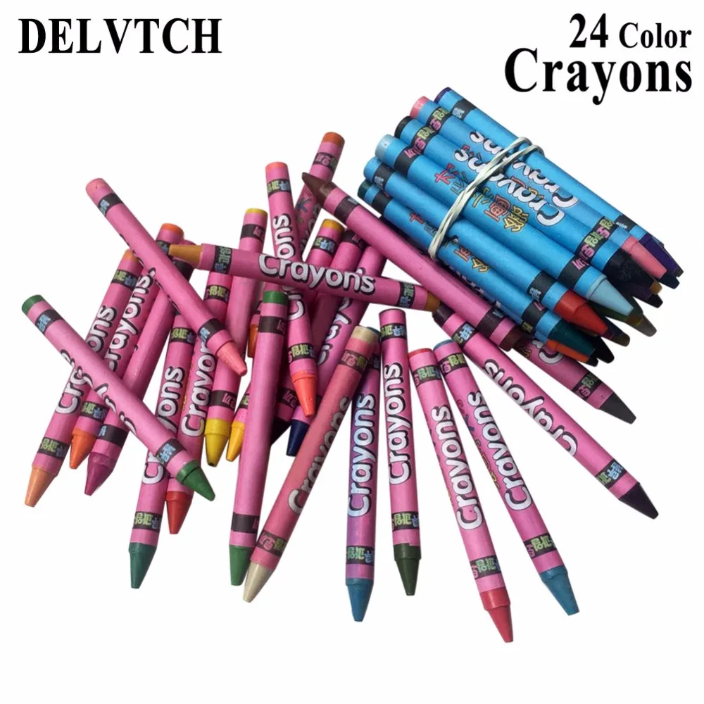 

DELVTCH 24 Colors set Wax Crayon Pen Pencil Graffiti Oil Pastels Children Kids Painting Drawing Stationery Supplies Gifts