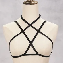 Для женщин бондаж бюстгальтер готика, Харадзюку, сексуальное нижнее белье, ручная работа тела жгут бюстгальтер