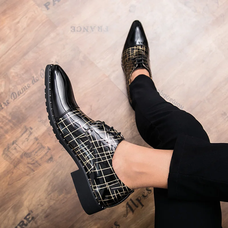pointed toe mixed colors patent leather men shoes fashion dress ballroom dancing wedding pary flats derby oxfords shoes for men (19)