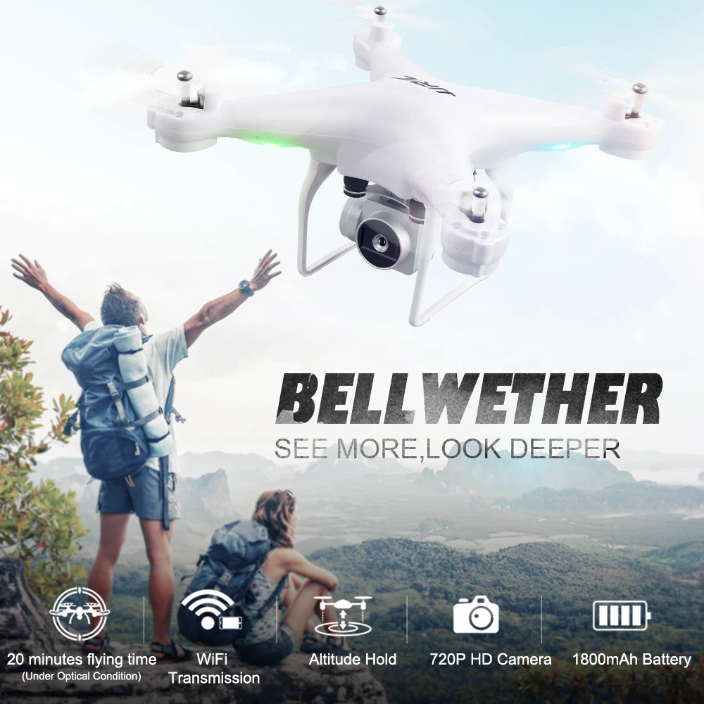 H68 Bellwether Quadcopter with Camera Drone Wifi FPV Altitude Hold Headless Mode RC Drone Playing Time VS DJI Phantom 4 3