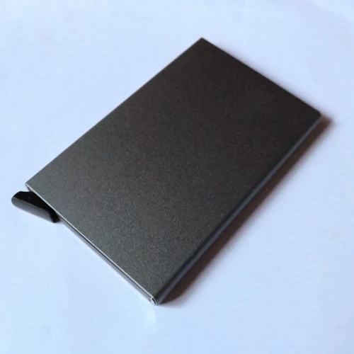 Автоматический Silde алюминиевый ID наличные держатель для карт для мужчин бизнес RFID Блокировка Кошелек Кредитная карта протектор чехол Карманный Кошелек цвет - Цвет: gray