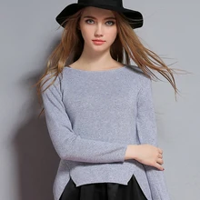 New Arrived round o neck pullovers cashmere sweater irregular sweater shirt long sleeve sweater split Siping for women lady's New Arrived round o neck pullovers cashmere sweater irregular sweater shirt long sleeve sweater split Siping for women lady's