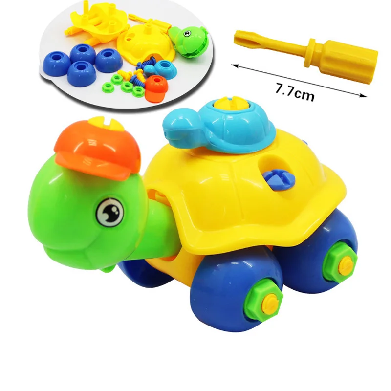Early Learning Education DIY Screw Nut Group Installed Plastic 3d Puzzle Disassembly Tortoise