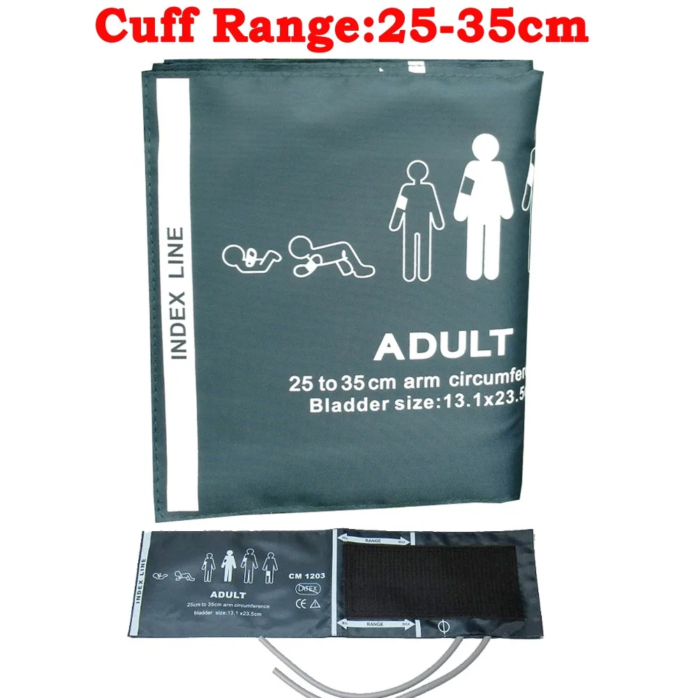 

5pcs/lot Free Shipping Adult blood pressure cuff Nylon Reusable NIBP Cuff dual Tube,Bladder Inside Patient Monitor ARM Cuff