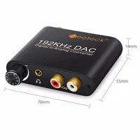 ממ גק כדי 192 Khz DAC קואקסיאלי אופטי כדי אנלוגי RCA R / L אודיו 3.5 מ"מ ג
