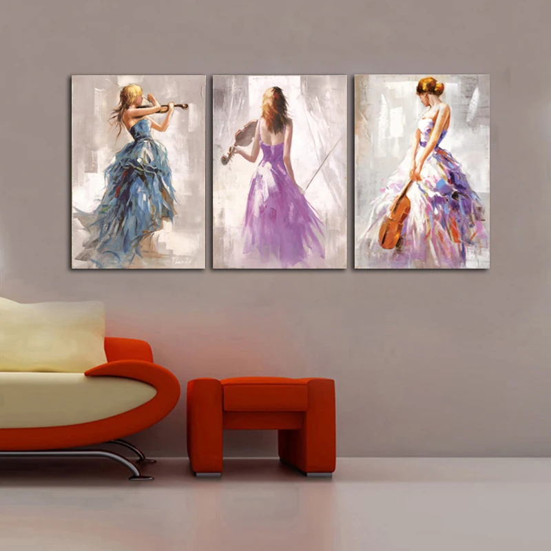 

Modern Abstract Portrait Posters and Prints Wall Art Canvas Painting the Violin Player Decorative Pictures for Living Room Decor