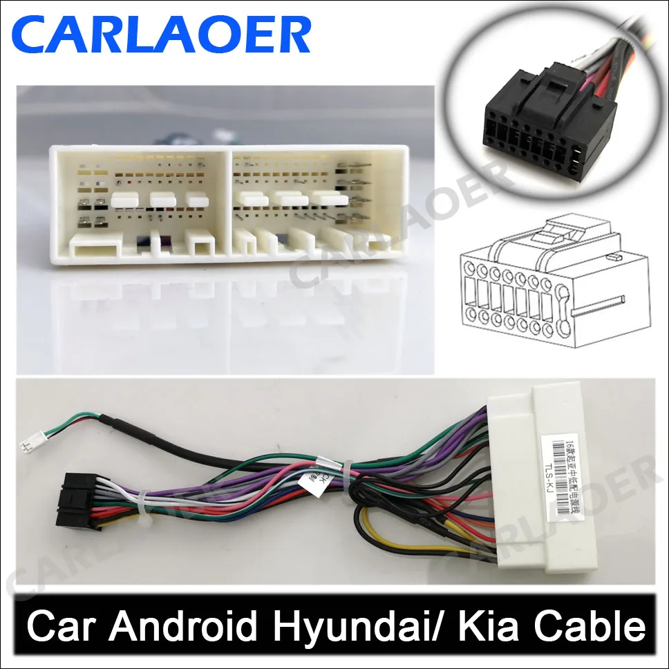 2 din автомобиль Android радио кабель для Suzuki Buick Volkswagen ISO hyundai Kia Honda Toyota Nissan mitsubiish i Ford CRV FIT Outlande - Название цвета: Hyundai