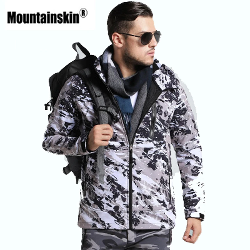 Mountainskin الرجال الربيع في الهواء الطلق الرياضة سوفتشيل جاكيت من الصوف التخييم المشي يندبروف الحرارية مقنعين العلامة التجارية الملابس VA333 Mountainskin الرجال الربيع في الهواء الطلق الرياضة سوفتشيل جاكيت من الصوف التخييم المشي يندبروف الحرارية مقنعين العلامة التجارية الملابس VA333