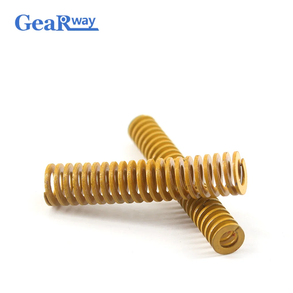 

Gearway 2pcs Yellow Die Spring TF20x20/20x25/20x50/20x55mm 58% Compression Ratio Tubular Section Mould Die Compression Spring