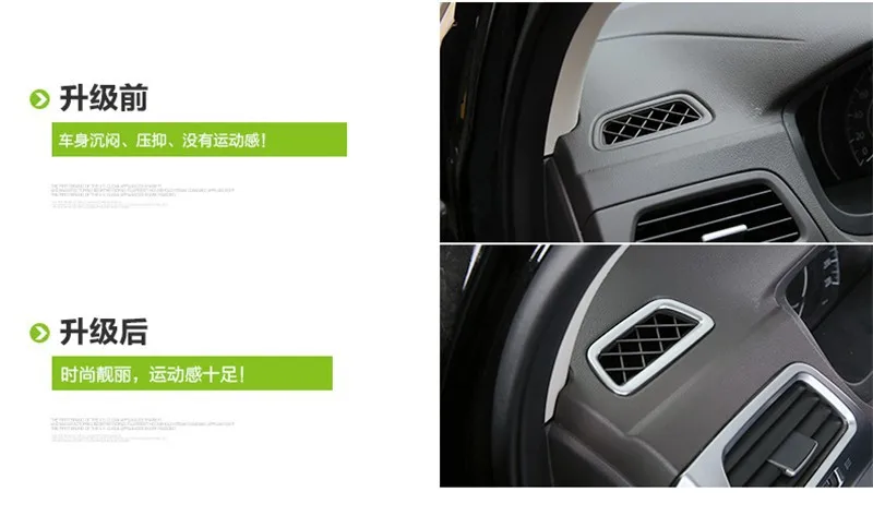 Car accessories upper outlet  trim air conditioning decoration circle cover For Honda CRV CR-V 2012 2013 2014 ABS chrome 2pcs (1)