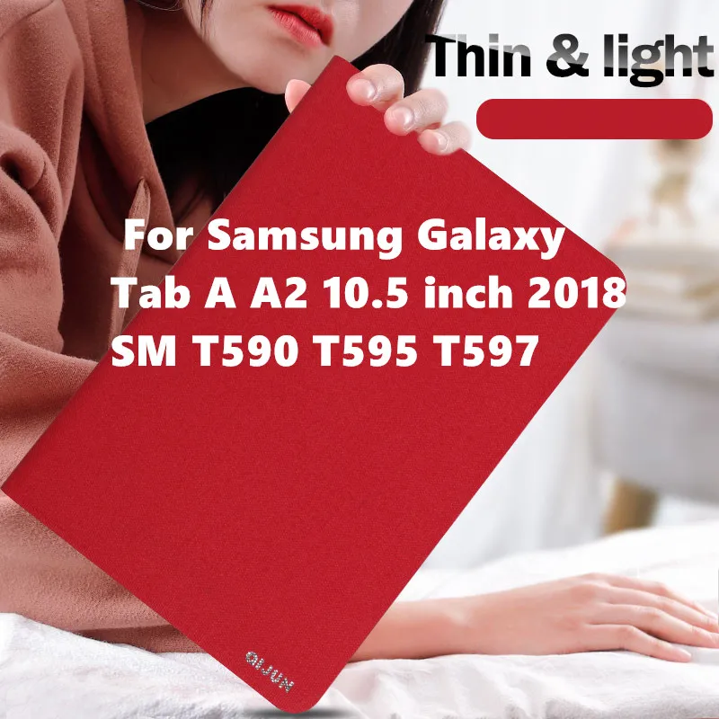 Чехол для Samsung Galaxy Tab A A2 10 5 дюйма 2018 SM T590 T595 T597 кожаный смарт-чехол с магнитной