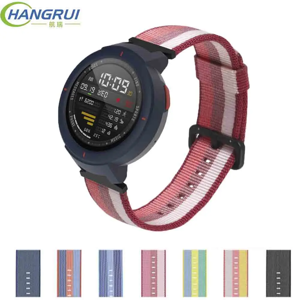 

Colorful Wrist Strap Canvas Nylon Smart Watch Bands Replacement Bracelet Belt for Xiaomi Huami Amazfit Verge 3 Strap Band