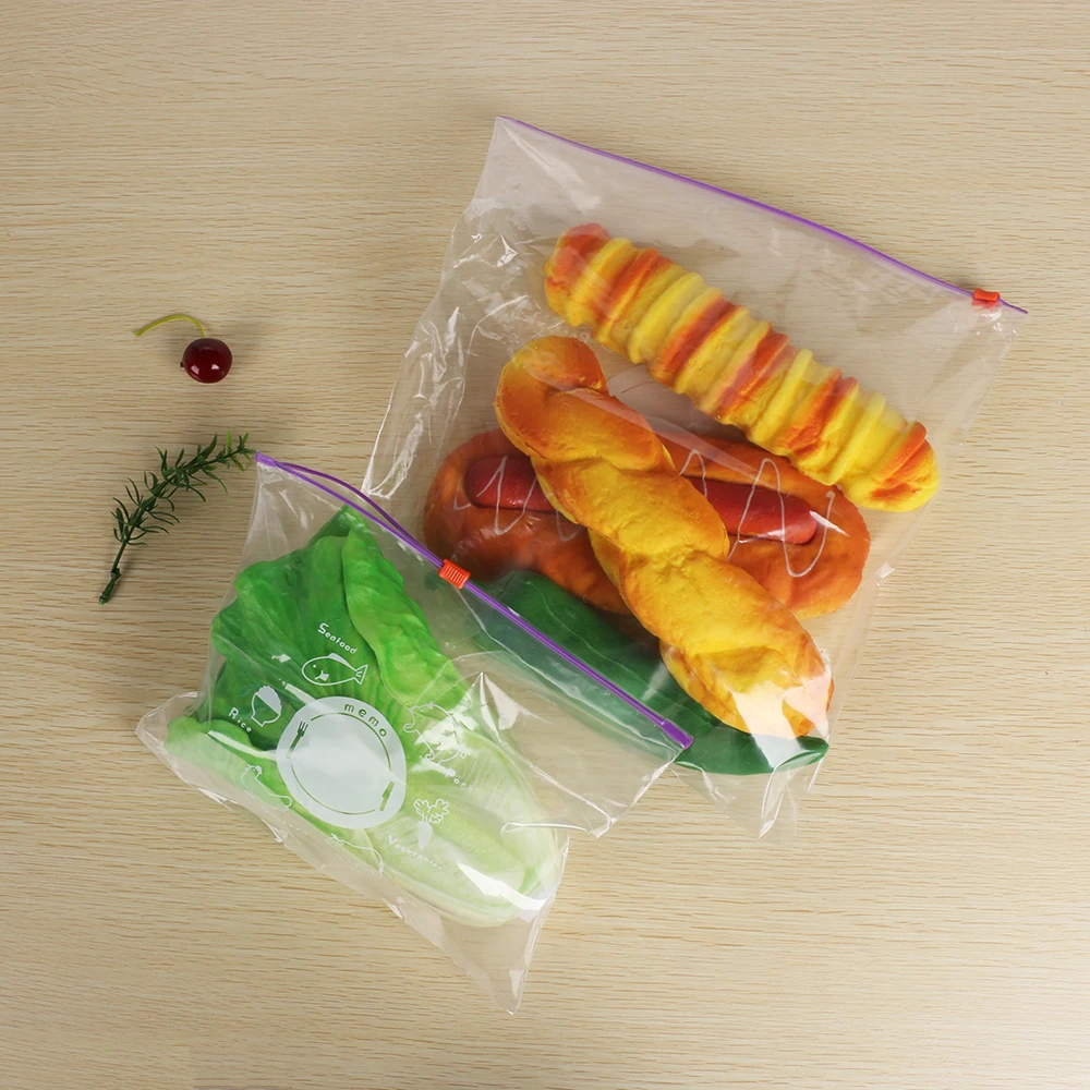 

Hot 10pcs/pack PVC Fresh Keeping Bag Vegetable Fruit Storage Freezing Preservation Zipper Sealed Home&Kitchen Organization Tools