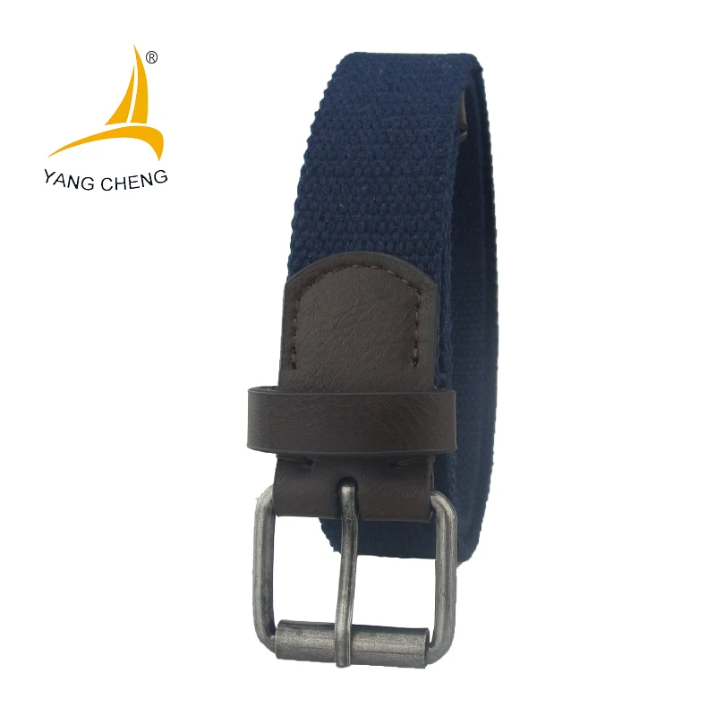 [CNYANGCHENG]navy canvas waist belt for kids 3cm strap roller buckle