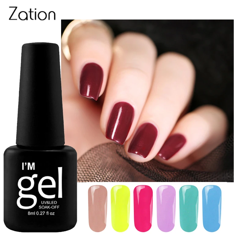 

Zation Gel Varnish 8ML Pure Color UV Gel Nail Polish Semipermanente 29 Colors Nail Gel Long-lasting Colorful Nail Art Macaron