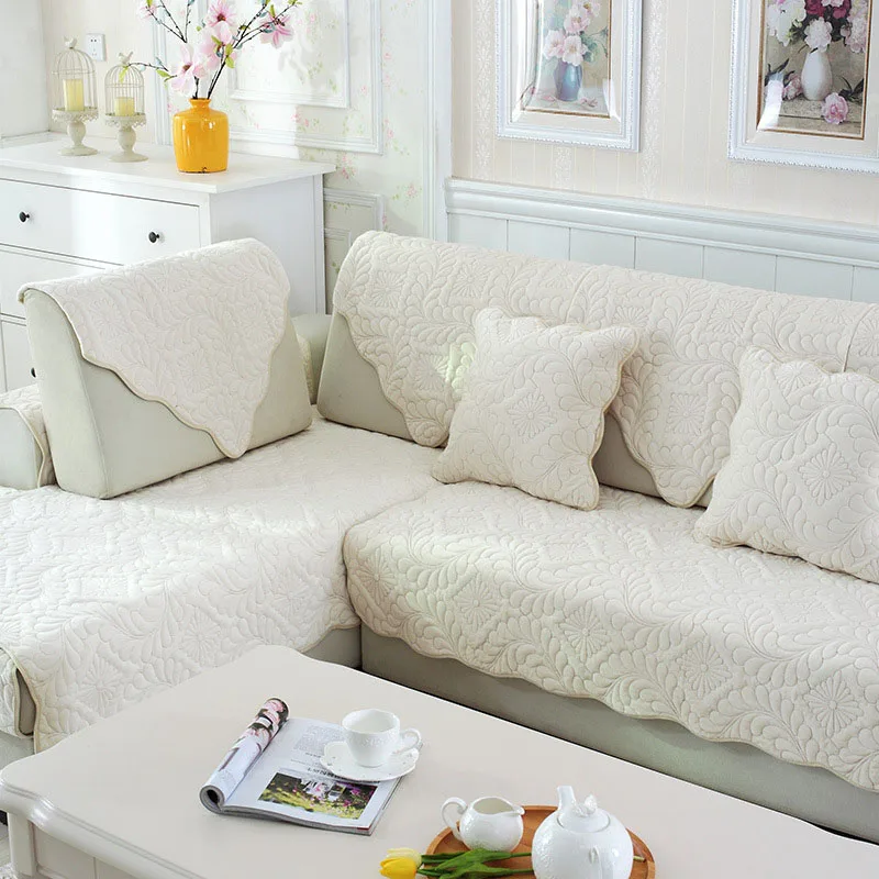 Плюшевое тканевое полотенце для дивана, современный минималистичный тканевый чехол для дивана, мягкий стеганый диван с амортизацией для украшения дома, гостиной - Цвет: Beige