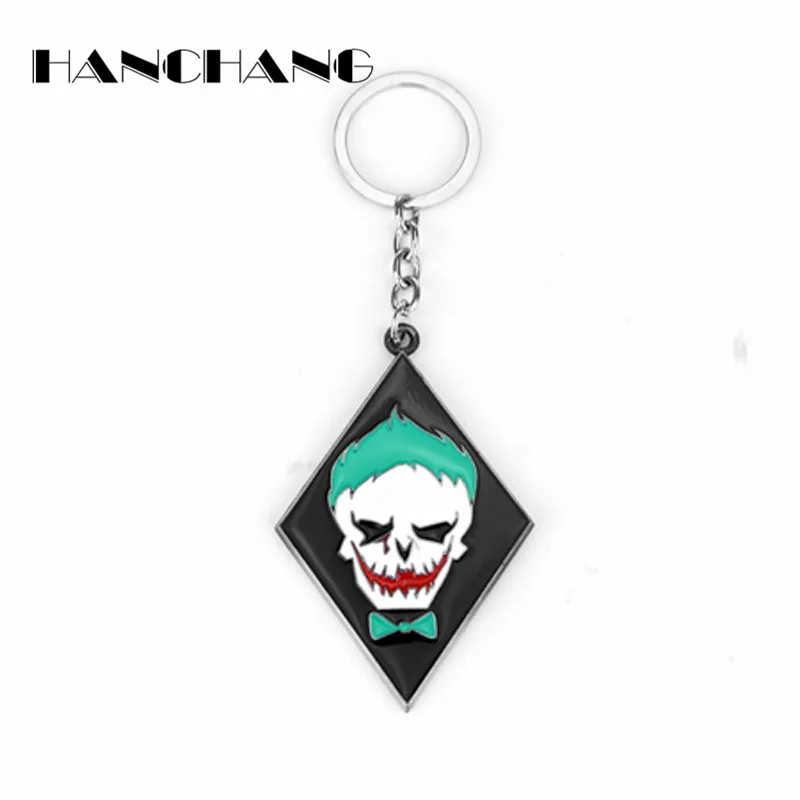 

Creative Design Jewelry Suicide Squad Figure Joker Keychain Metal Pendant Key Chain Christmas Gift for Women Men llavero