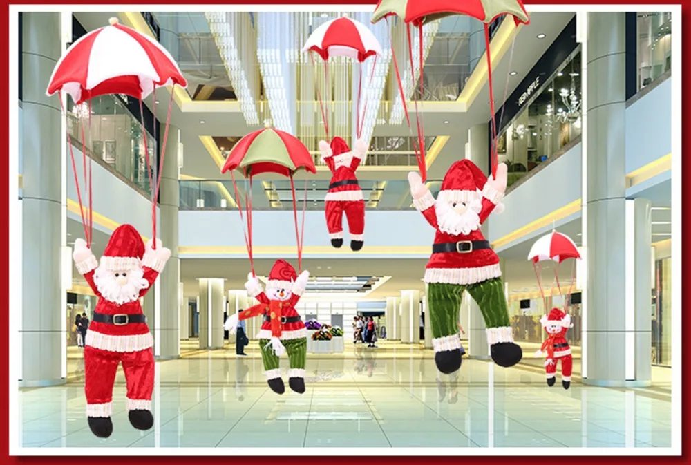 

Christmas Snowman Pendants Parachute Santa Claus Christmas Ornament Ceiling Decorations Toys Santa Ornaments for Christmas Trees