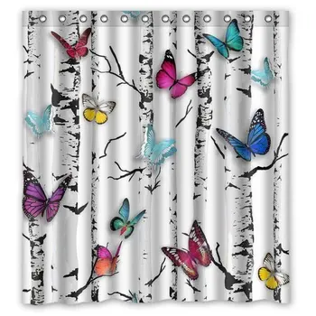 

Custom Waterproof Fabric Bathroom Shower Curtain Butterfly 66"(w) x 72"(h)