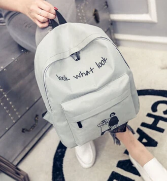 

New print canvas round square shoulder bag backpack
