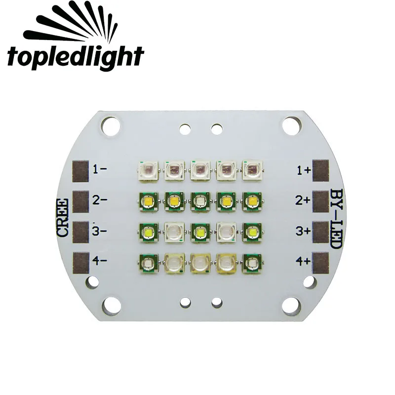 

Topledlight Customize 4 Channel 20Leds Cree XPE XP-E 450NM 470NM 10000K 3000K + Epileds 395NM 420NM 660NM Led Emitter Lamp Light